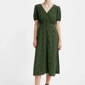 NWOT Levi's Green Floral Midi Dress - Size L